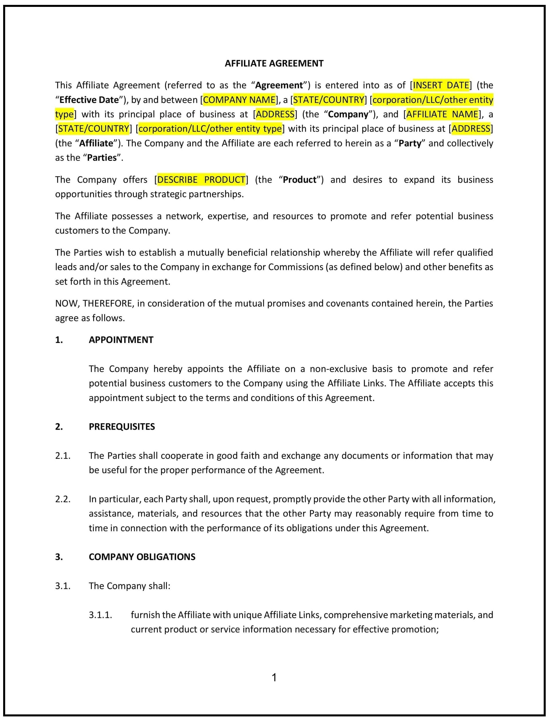 Affiliate-Agreement--Arizona--1-1