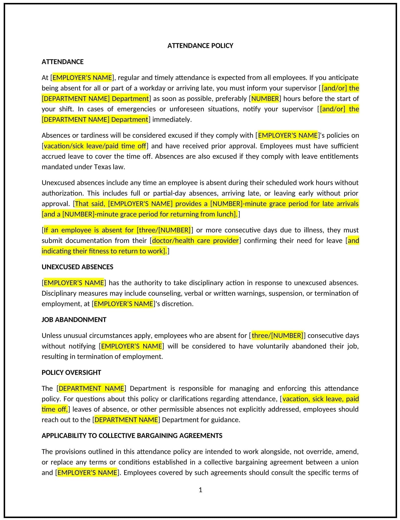 Attendance-Policy--Texas--1-1-1
