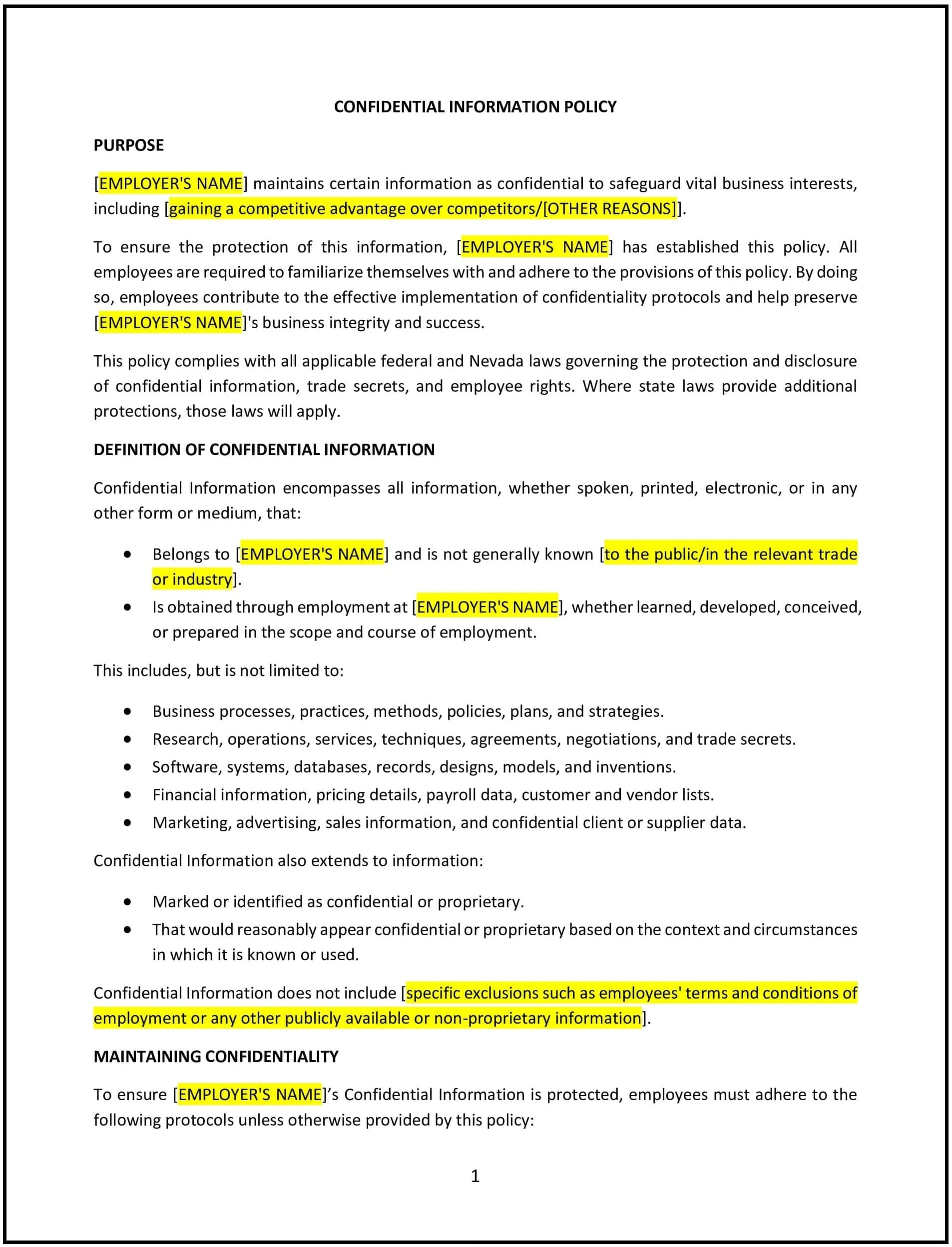 Confidential-Information-Policy--Nevada--1-1