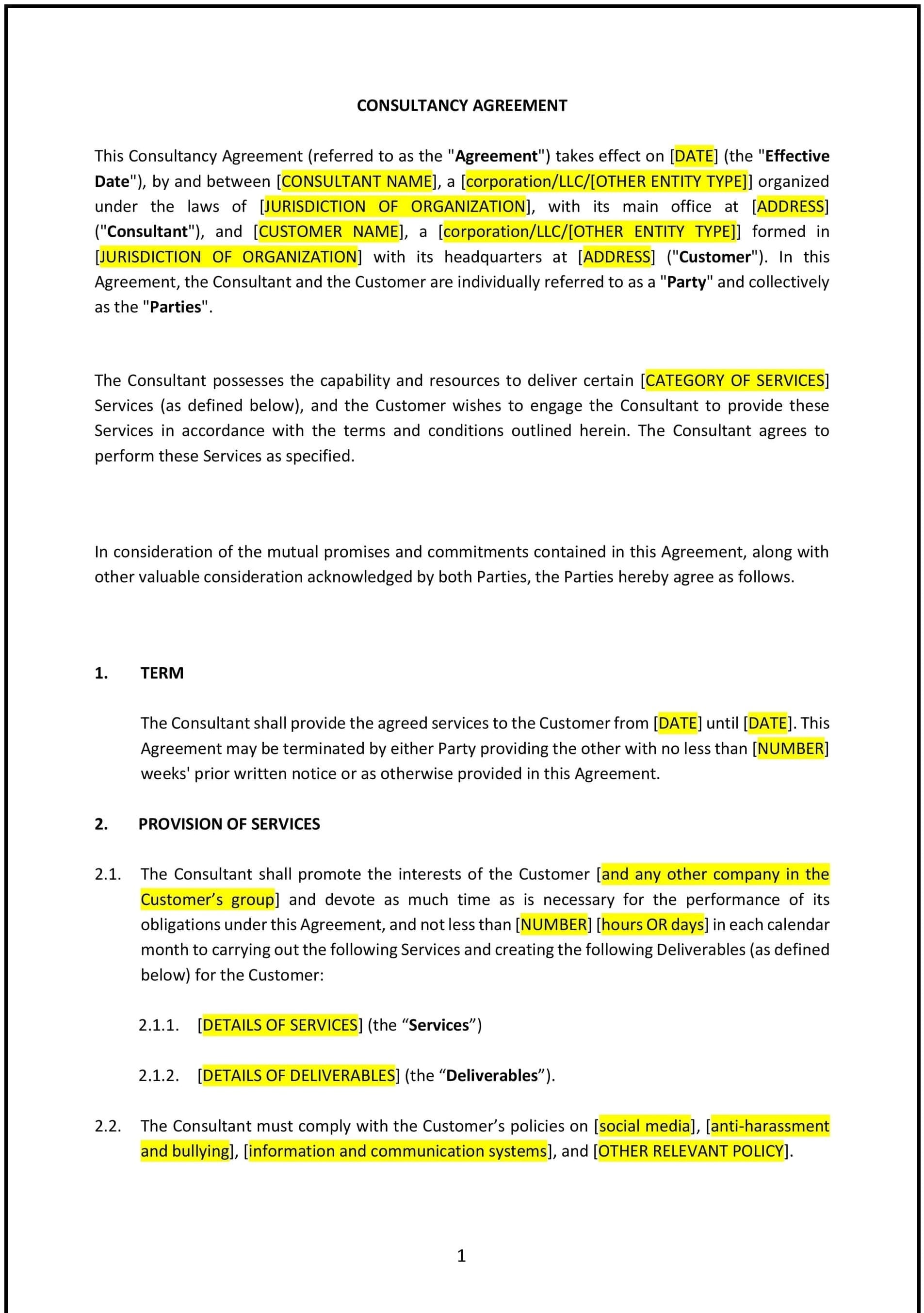Consultancy-Agreement--Kansas---Pro-Customer--1-1