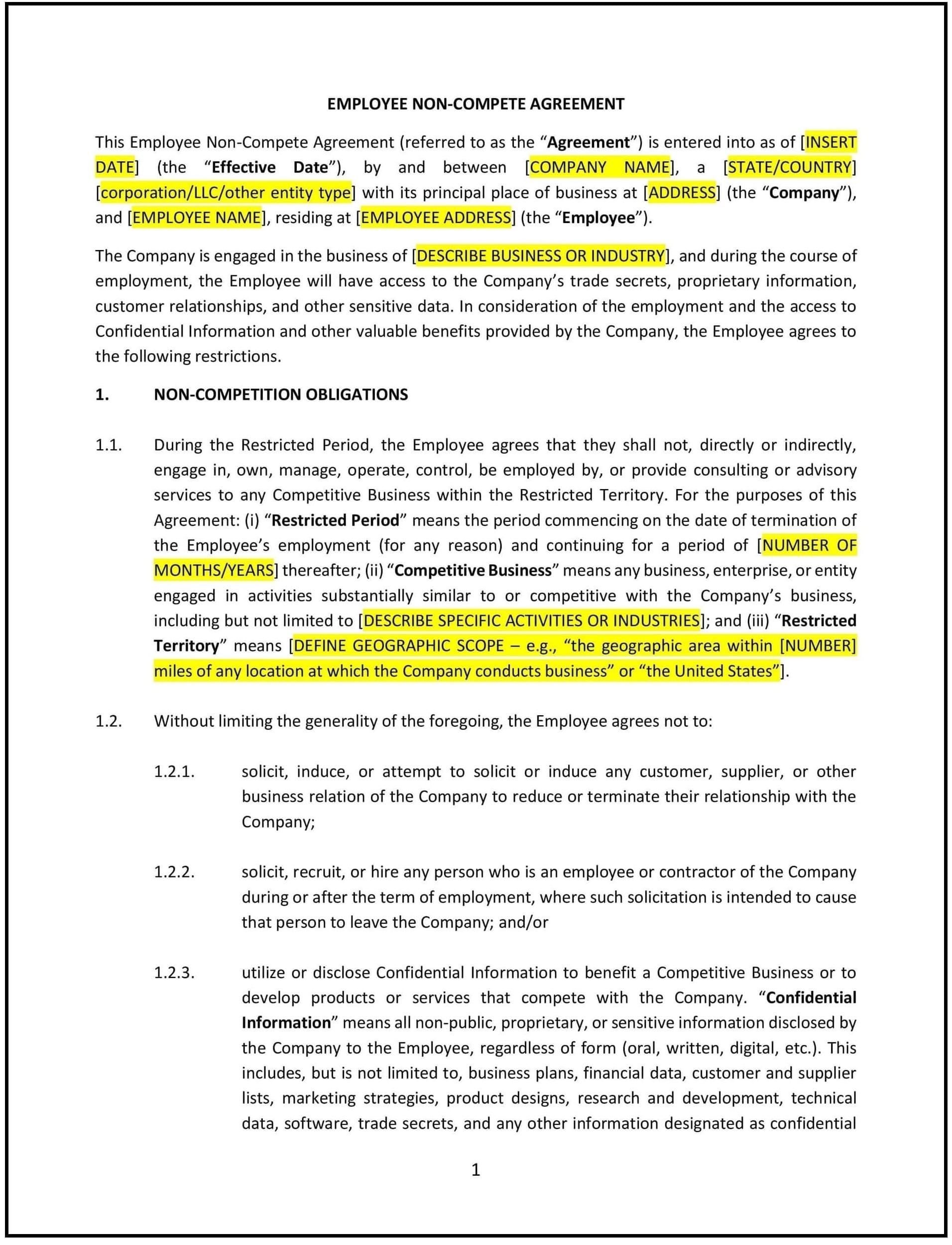 Employee-Non-Compete-Agreement--Alabama