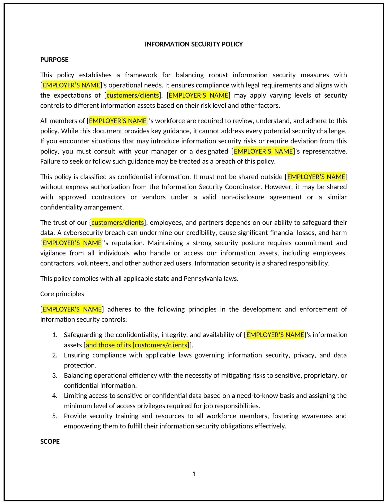Information-Security-Policy--Pennsylvania--01-1-1