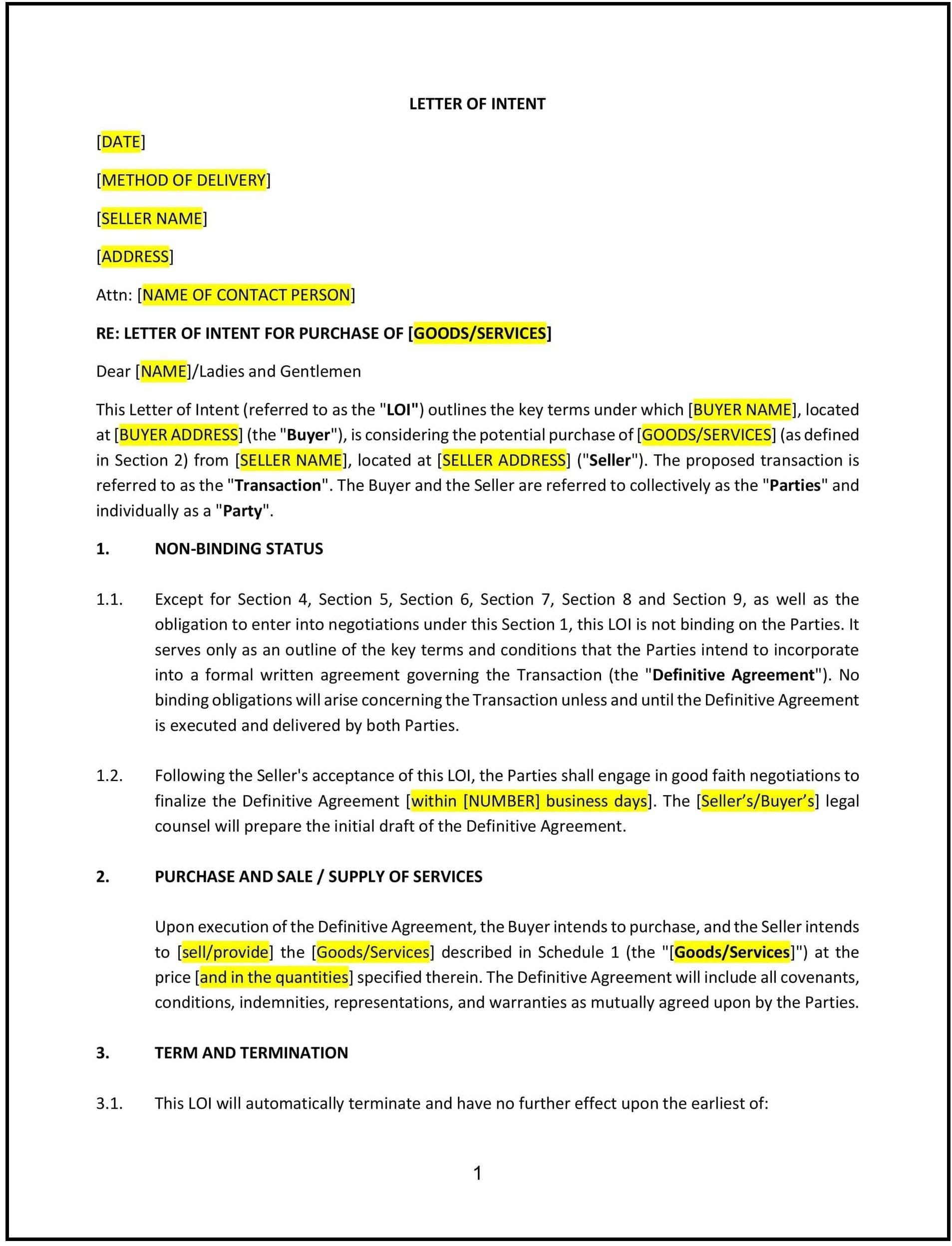 Letter-of-intent--LOI--for-commercial-transaction--Michigan--1-1