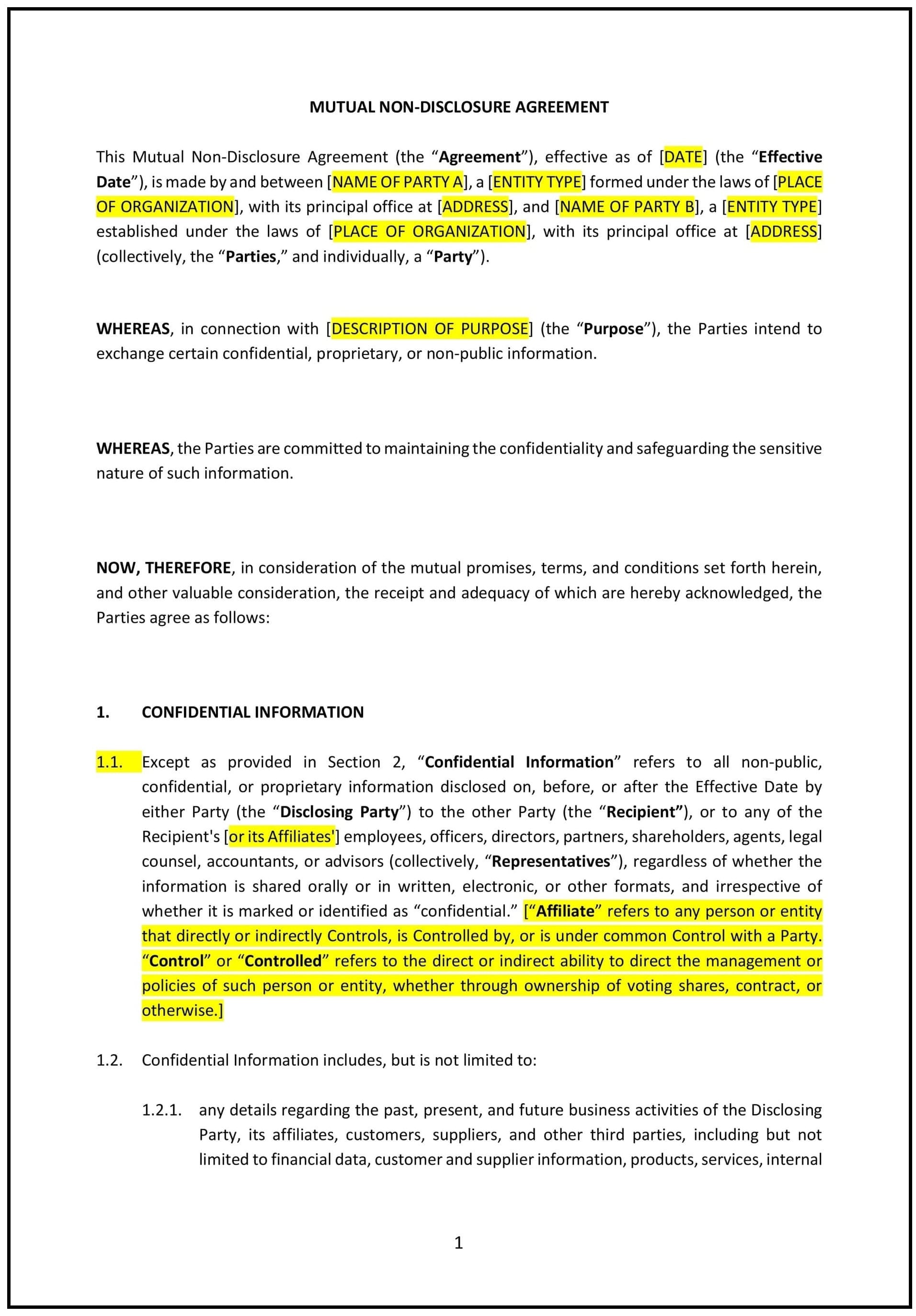 Non-Disclosure-Agreement--Mutual---Hawaii--1-1