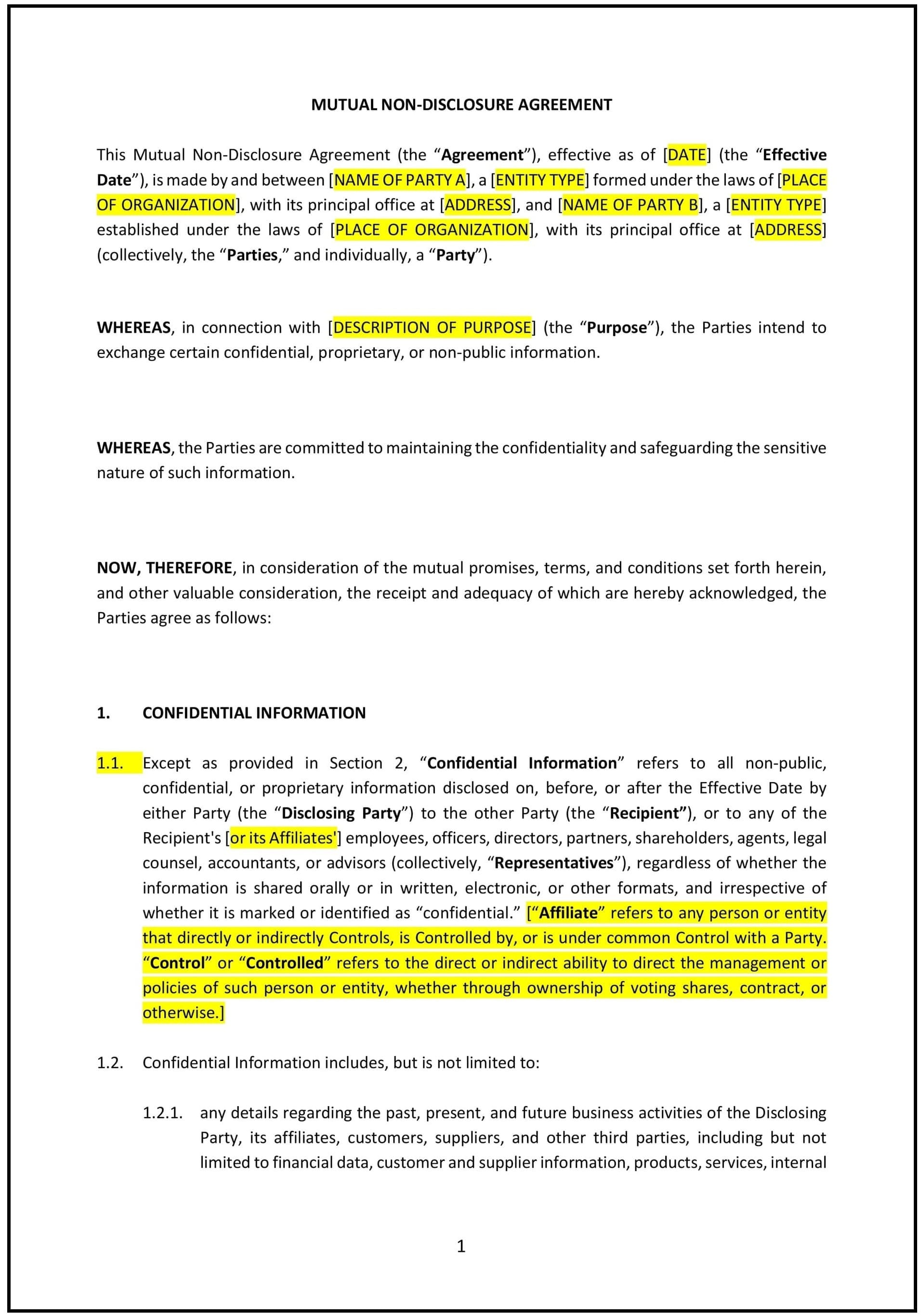 Non-Disclosure-Agreement--Mutual---Missouri--1-1