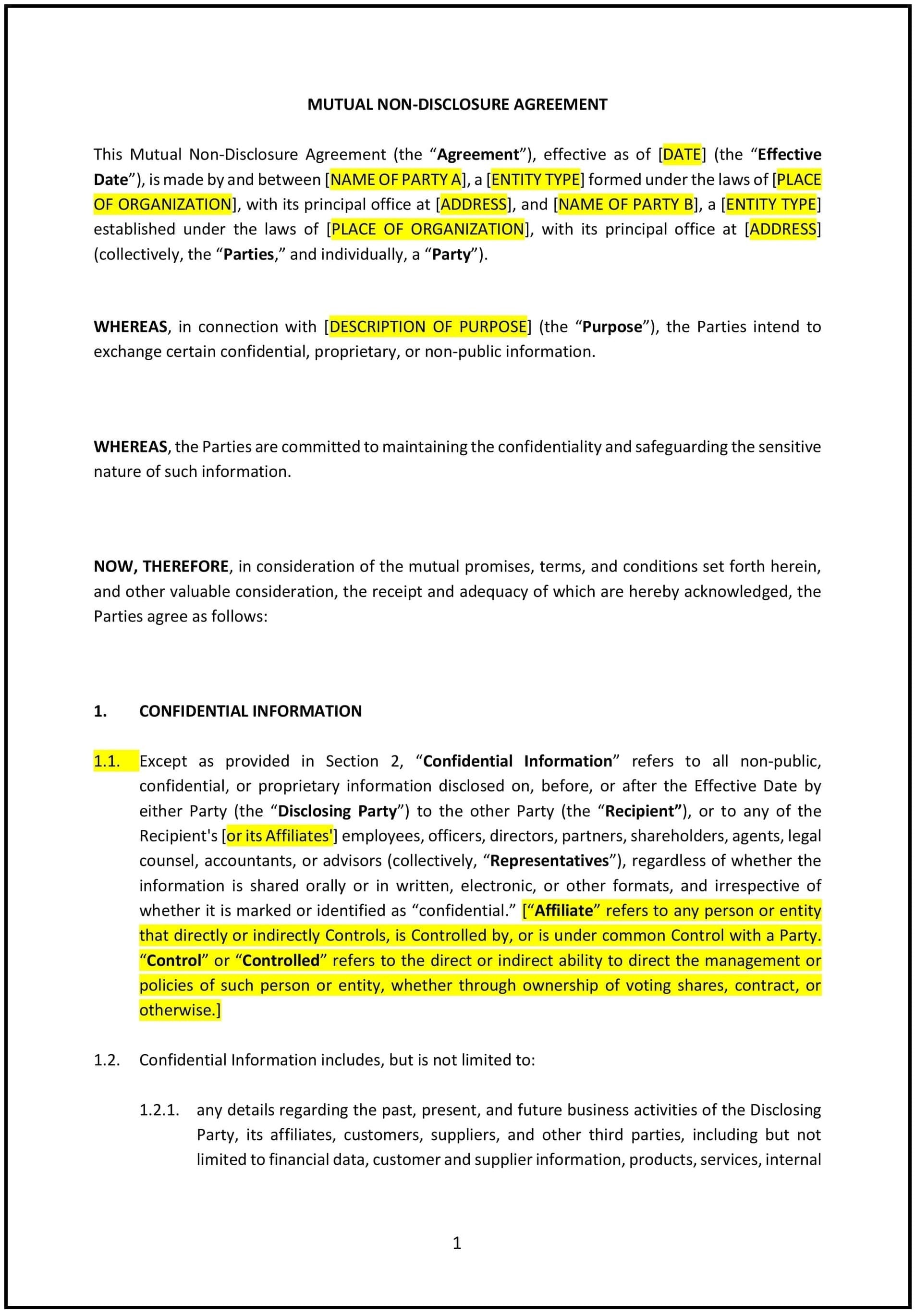 Non-Disclosure-Agreement--Mutual---Oregon--1-1