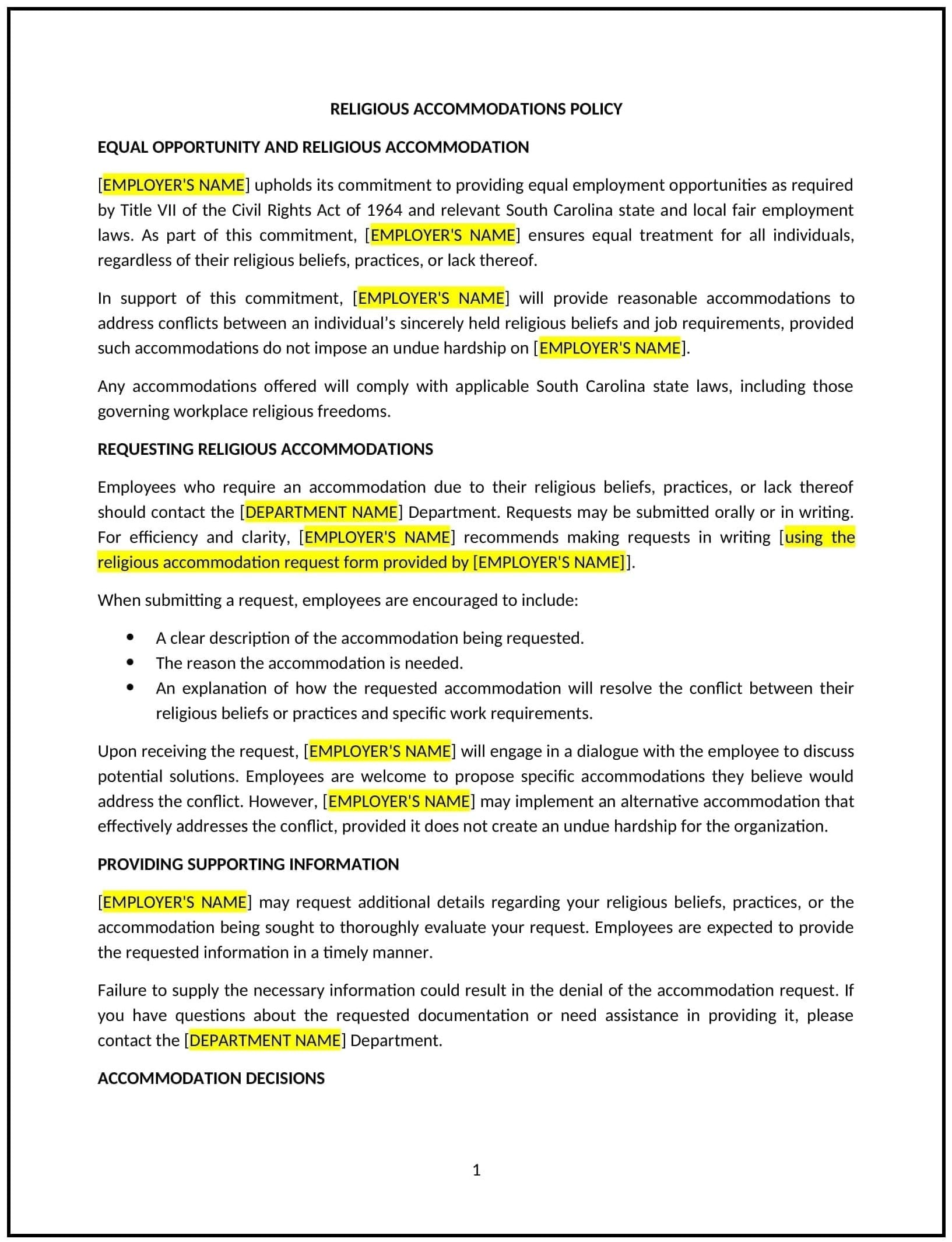 Religious-Accommodations-Policy--South-Carolina--1-1-1