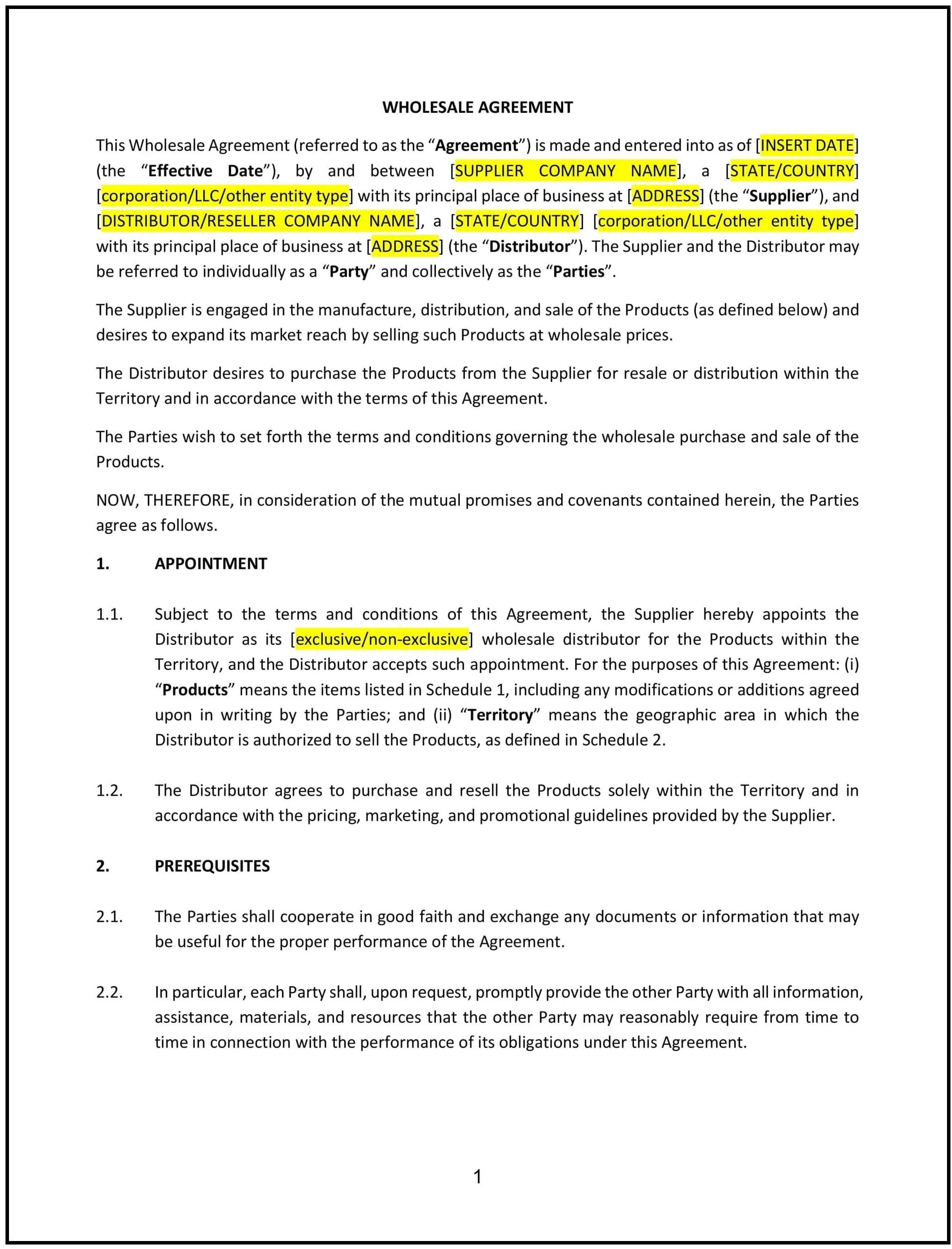 Wholesale-Agreement--Louisiana--1-1