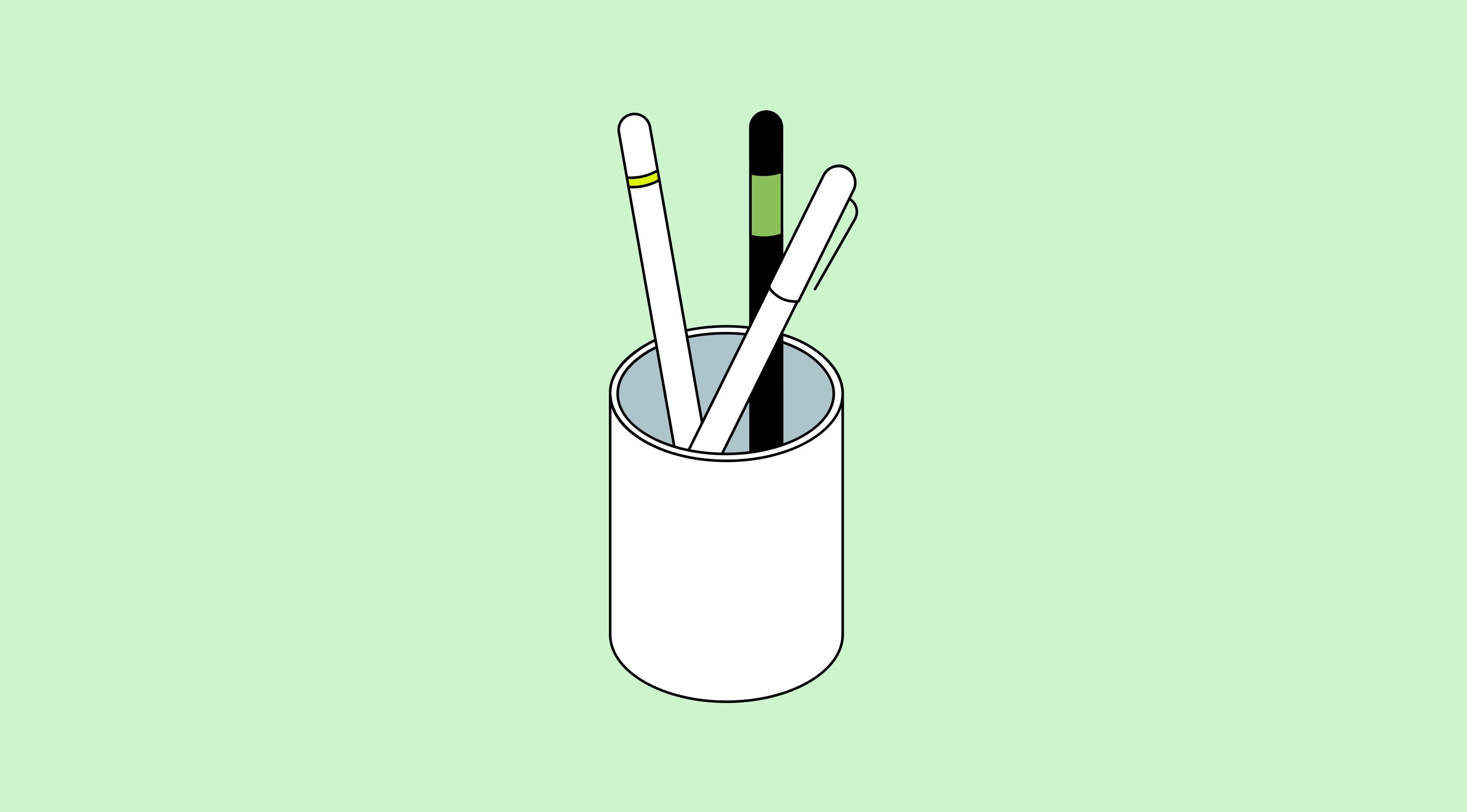 Pens in a pot
