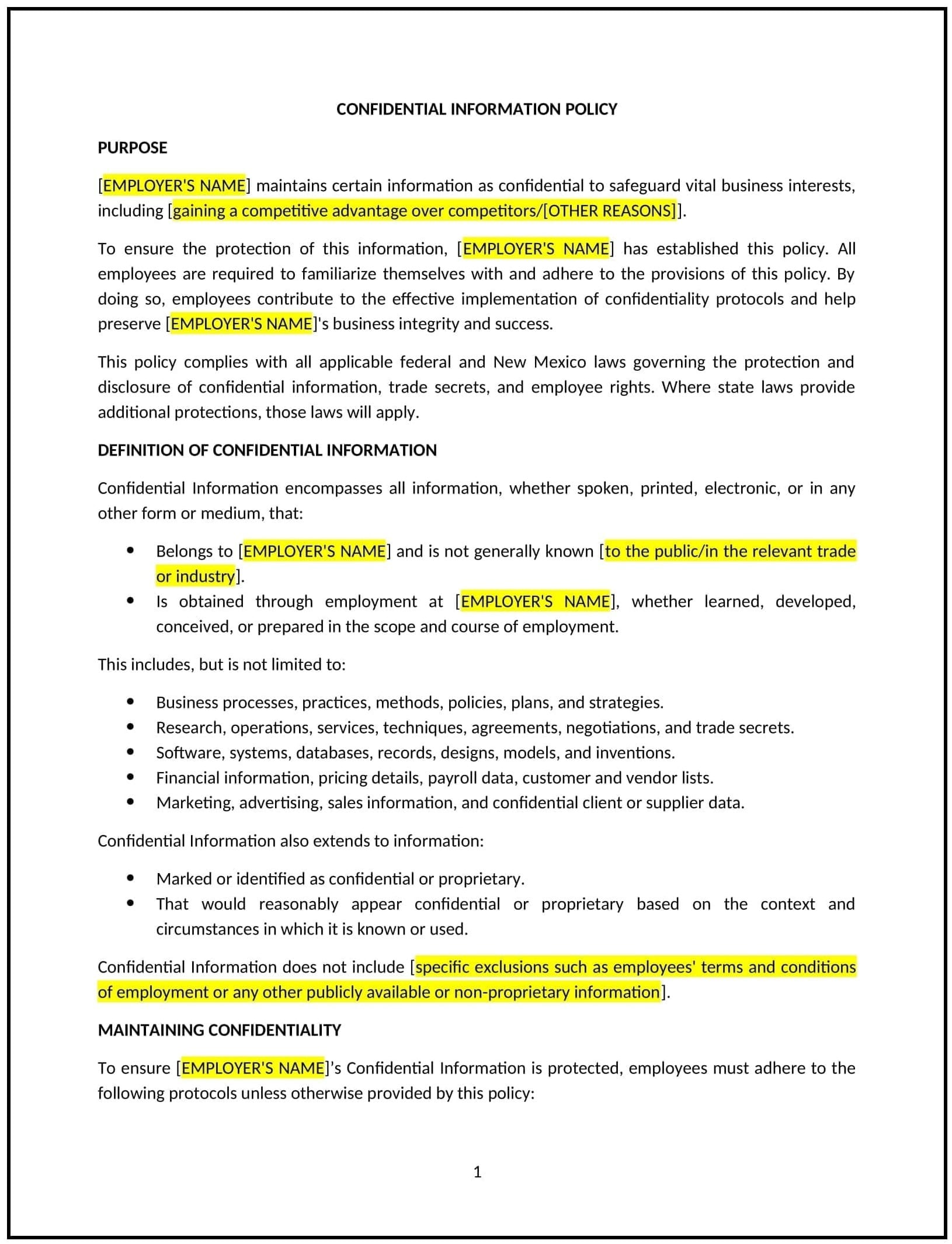 Confidential-Information-Policy--New-Mexico--1-1-1