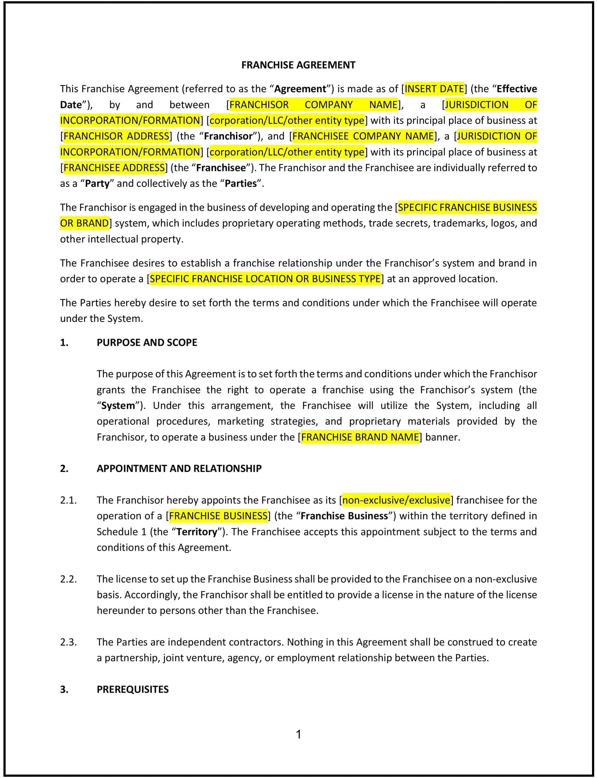 Franchise-Agreement--Nevada--1-1