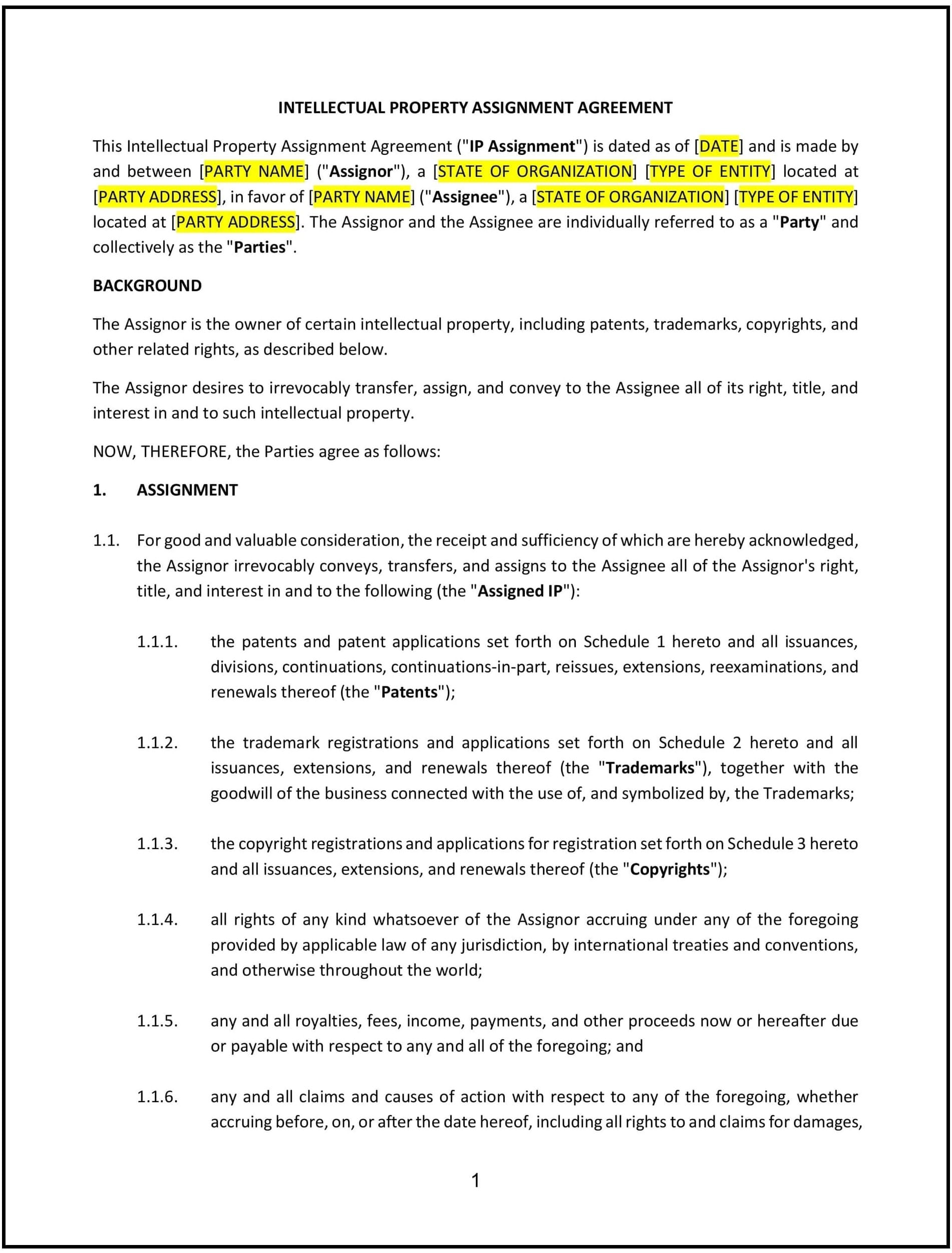 Intellectual-Property-Assignment-Agreement--Michigan--1-1