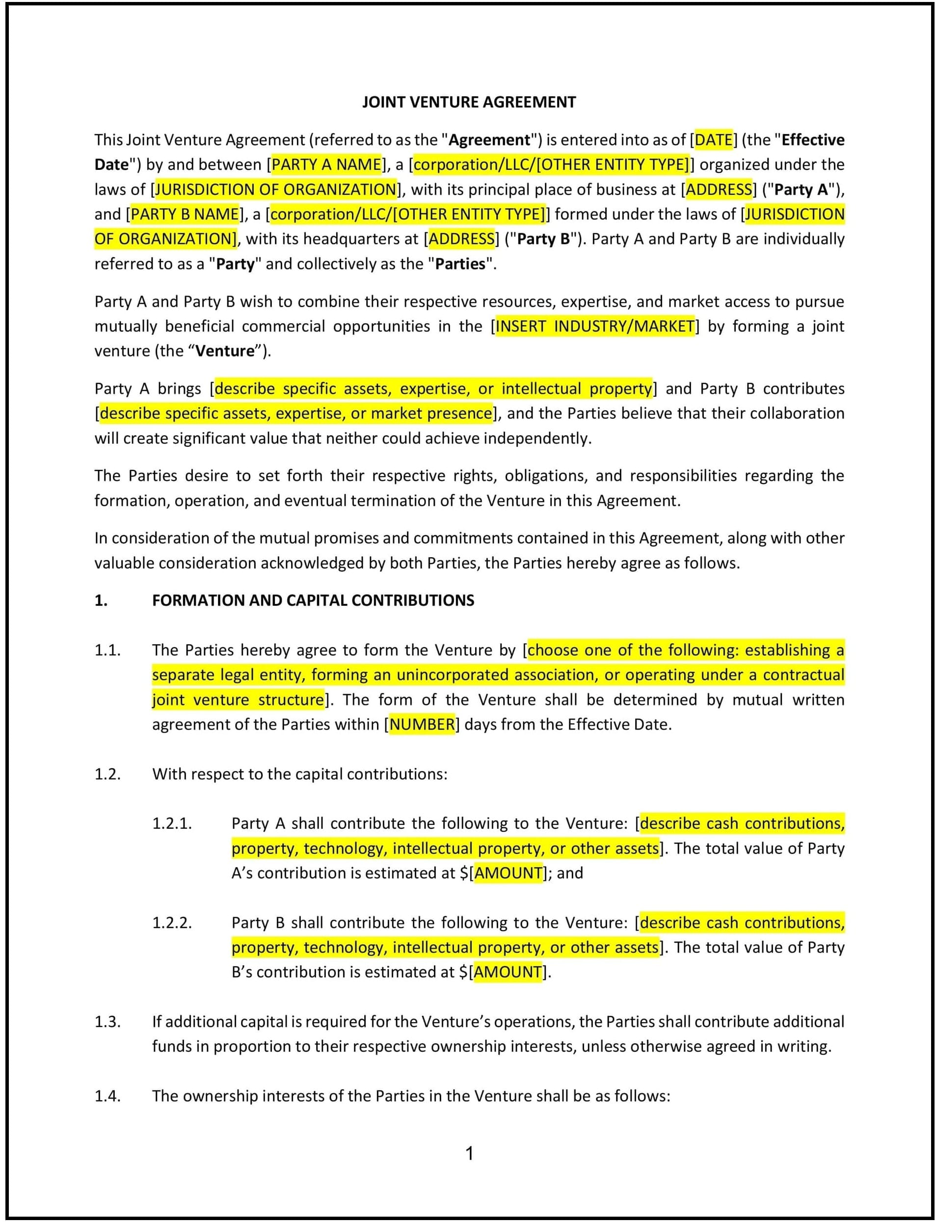 Joint-Venture-Agreement--Iowa--1-1