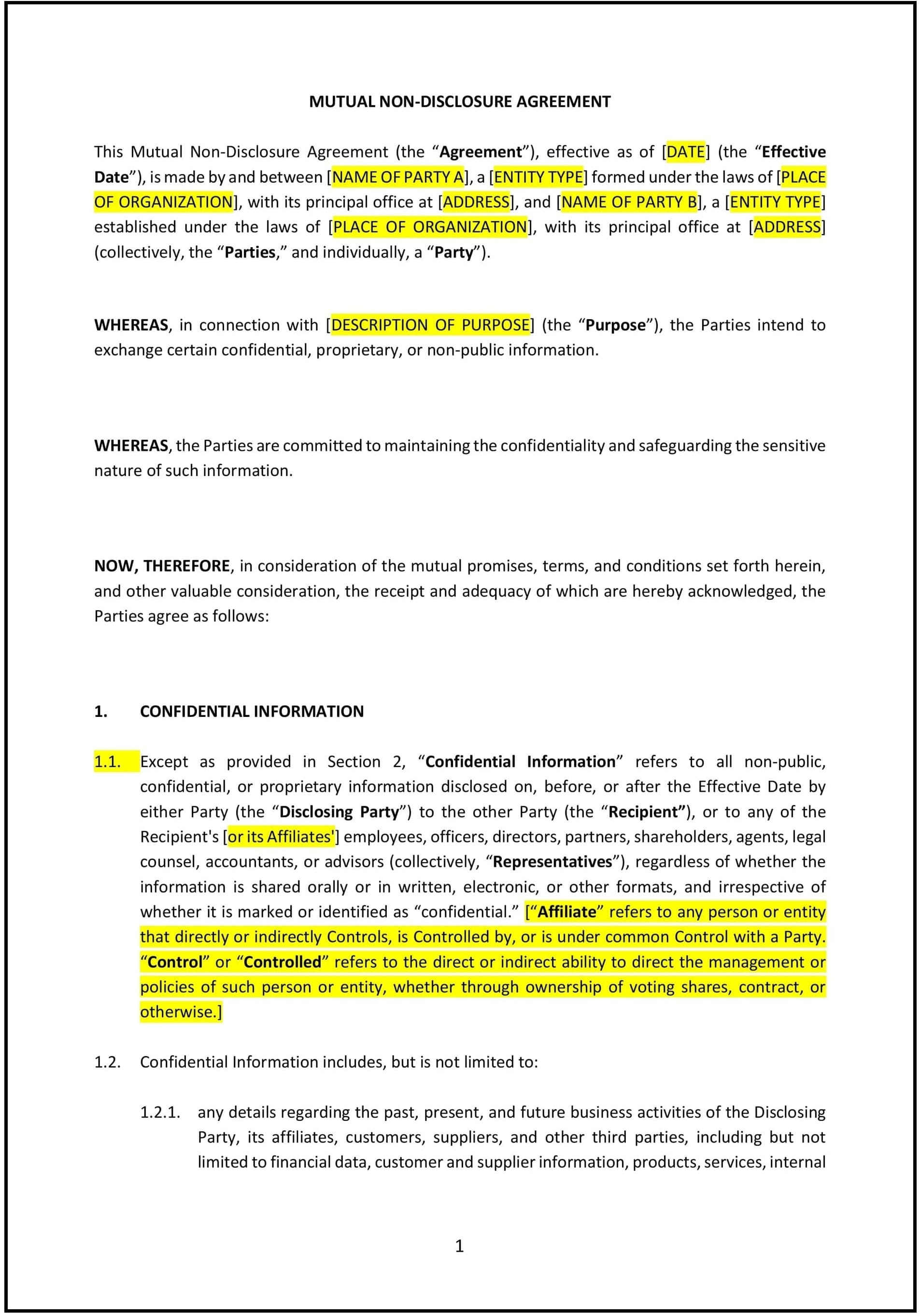 Non-Disclosure-Agreement--Mutual---Kansas--1-1
