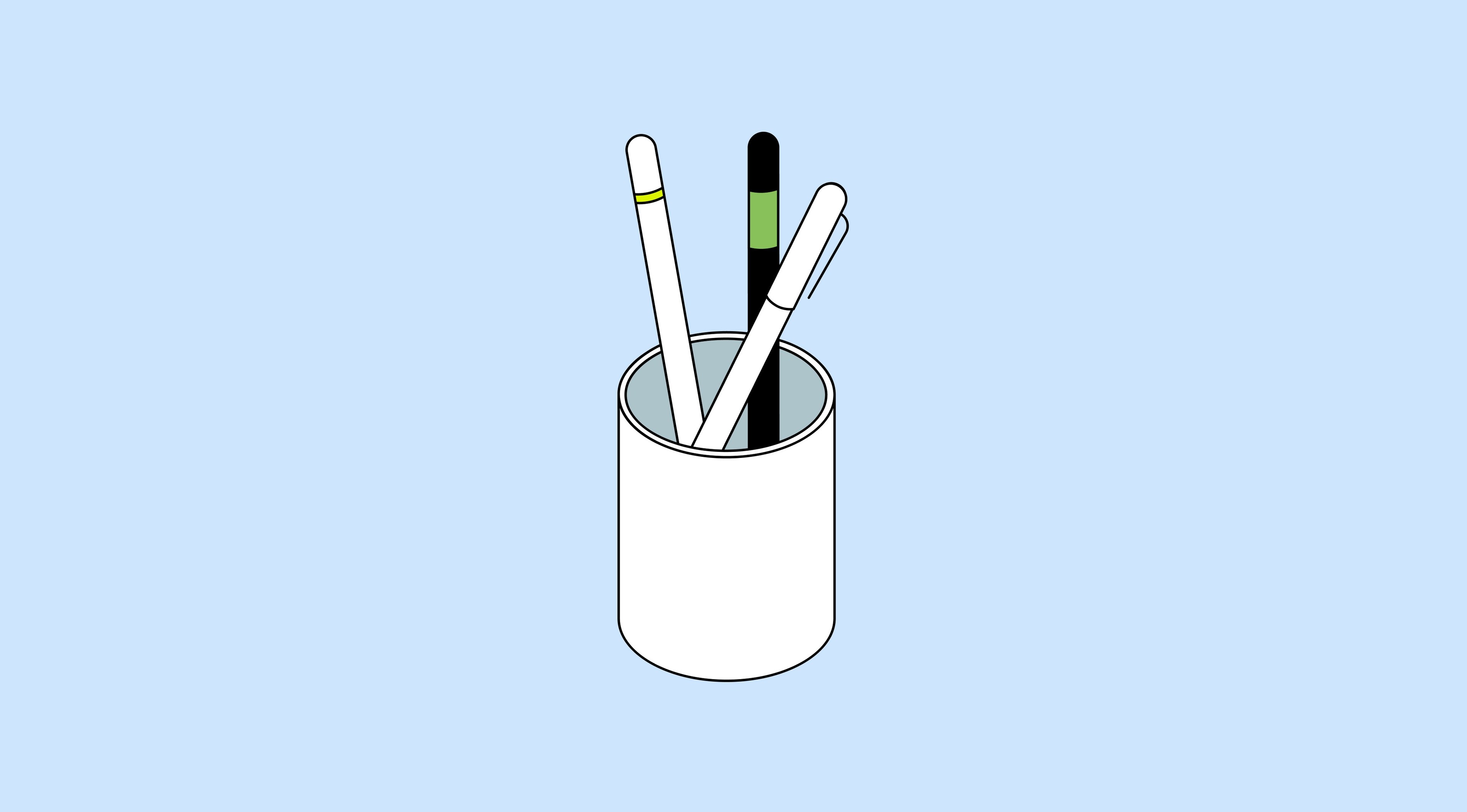 Pens in a pot