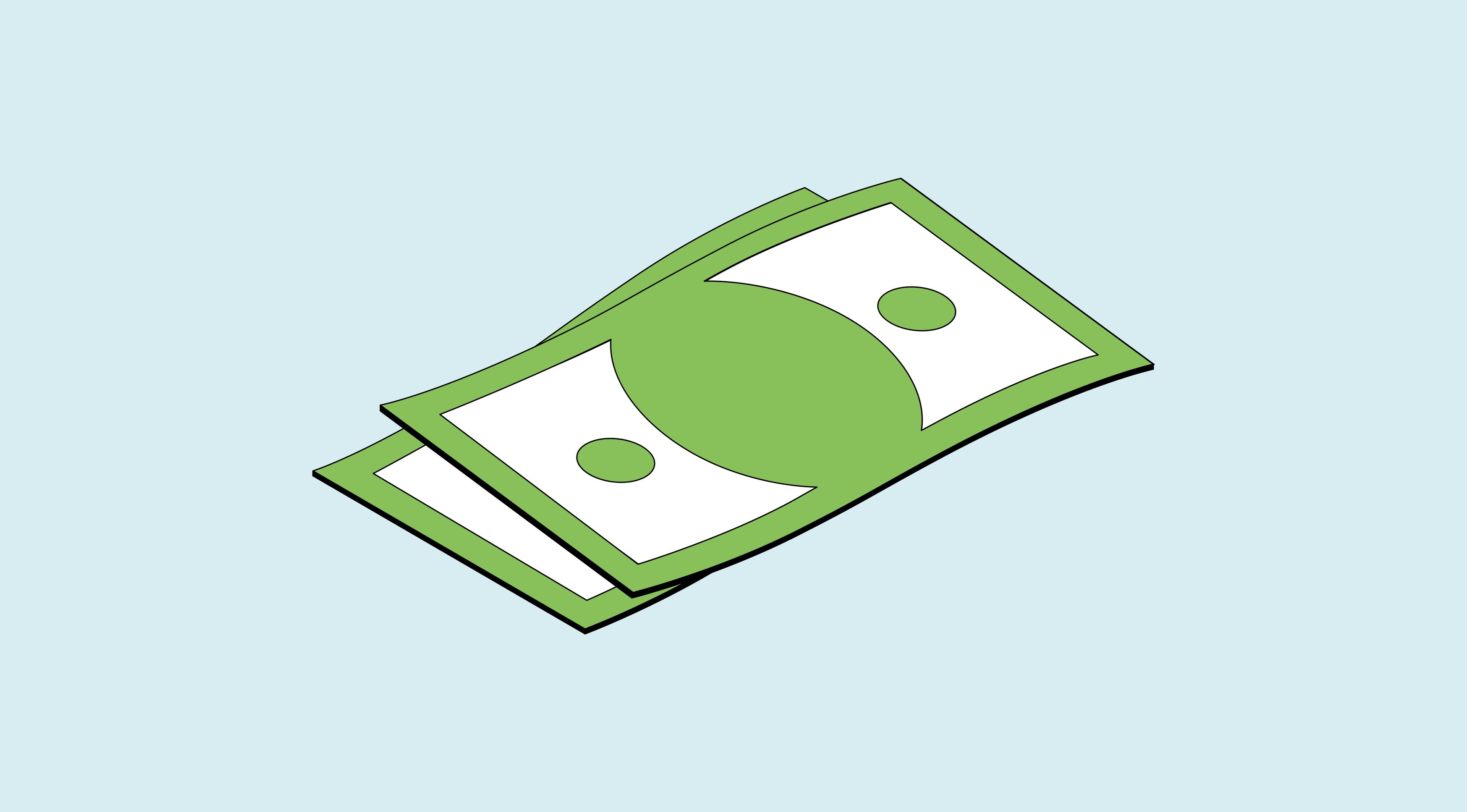 Piles of money.