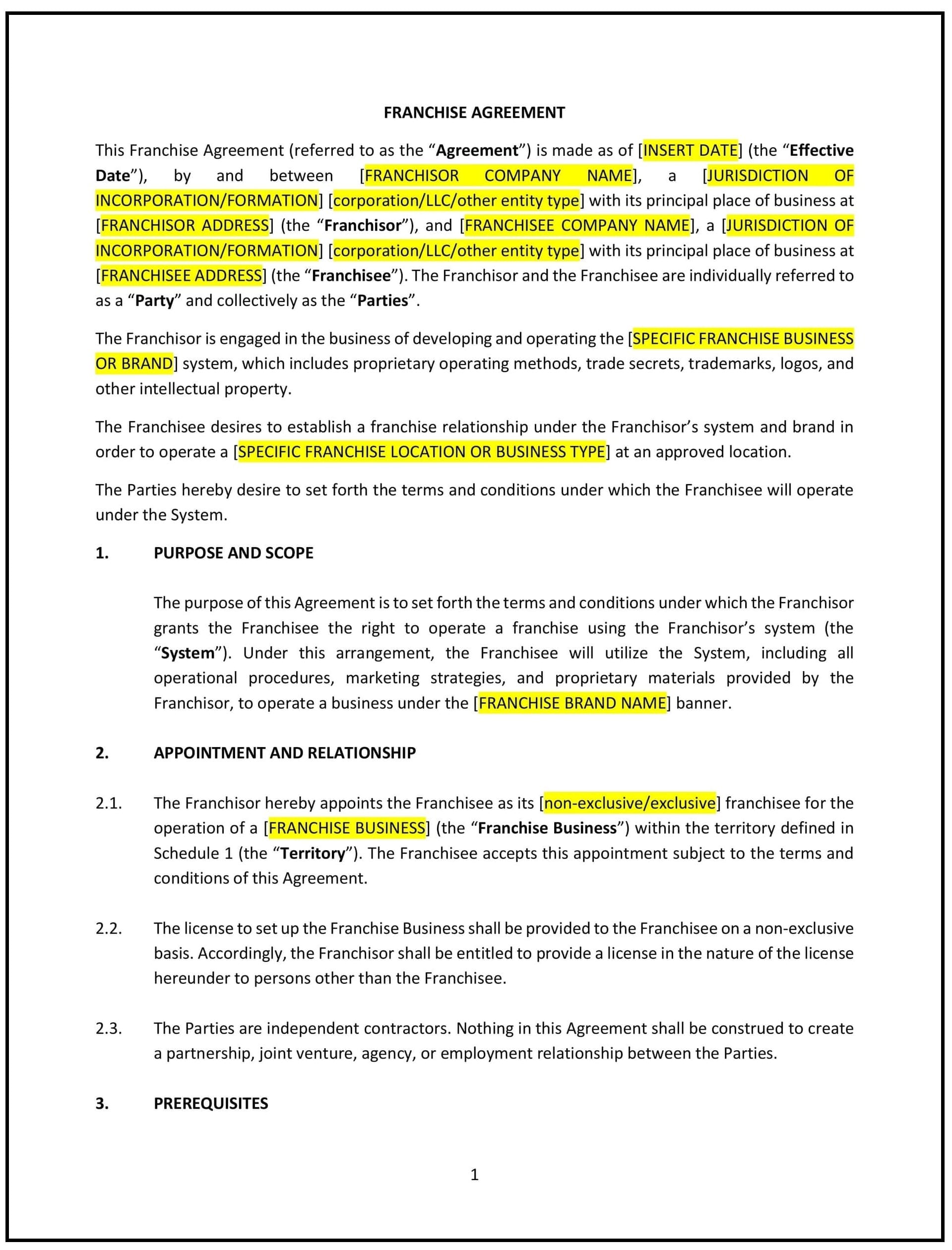 Franchise Agreement (Wisconsin): Free template