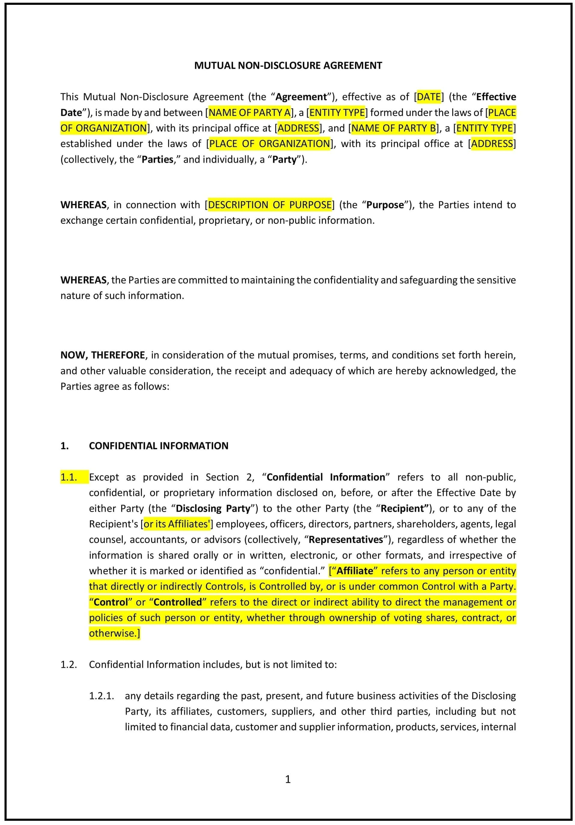 Non-Disclosure Agreement (Mutual) (New York): Free template