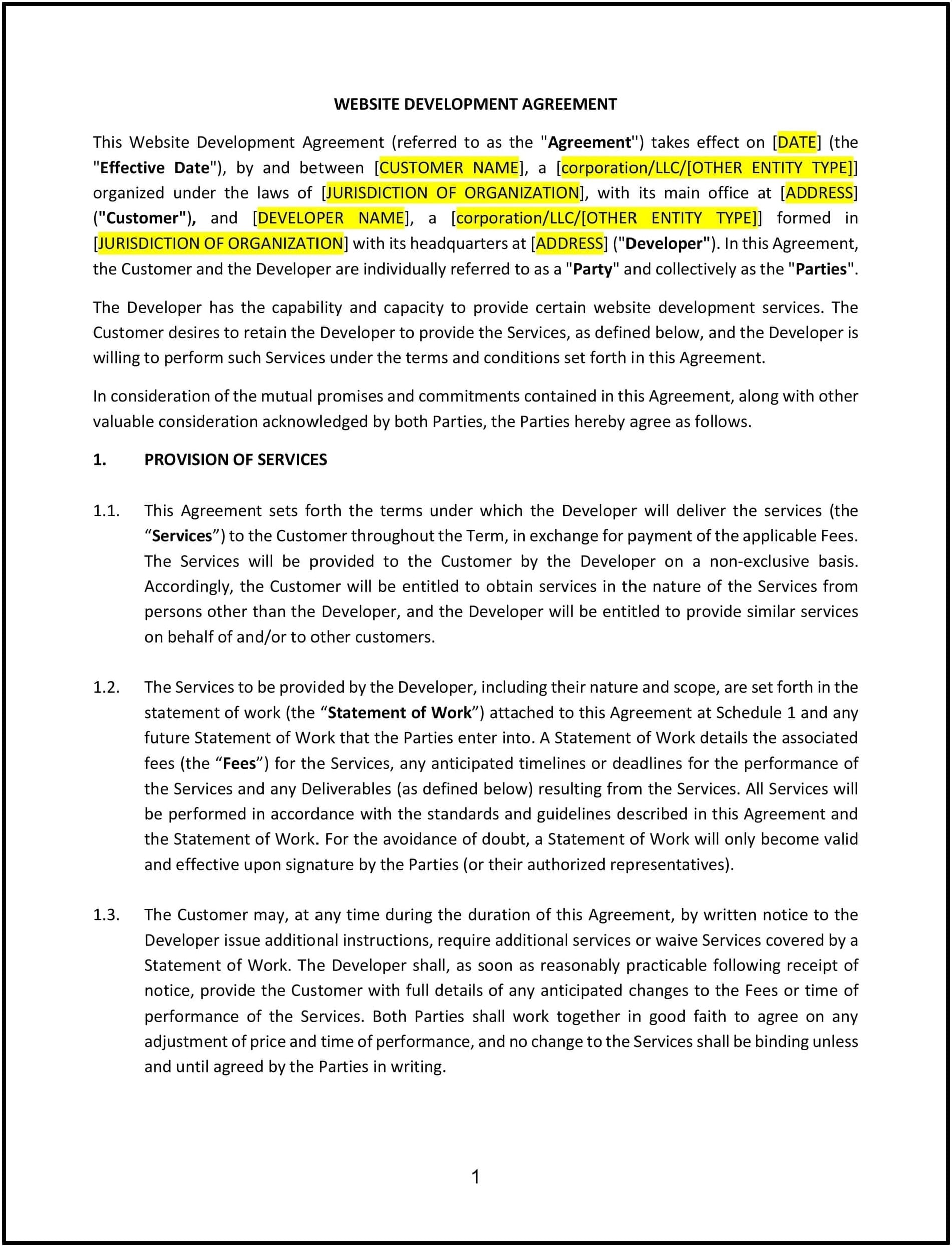 Website Development Agreement (Montana): Free template