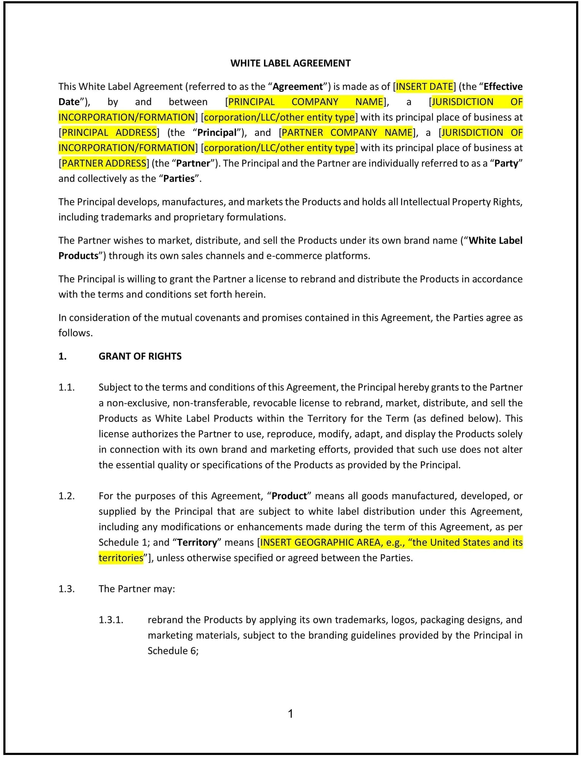 White Label Agreement (North Carolina): Free template