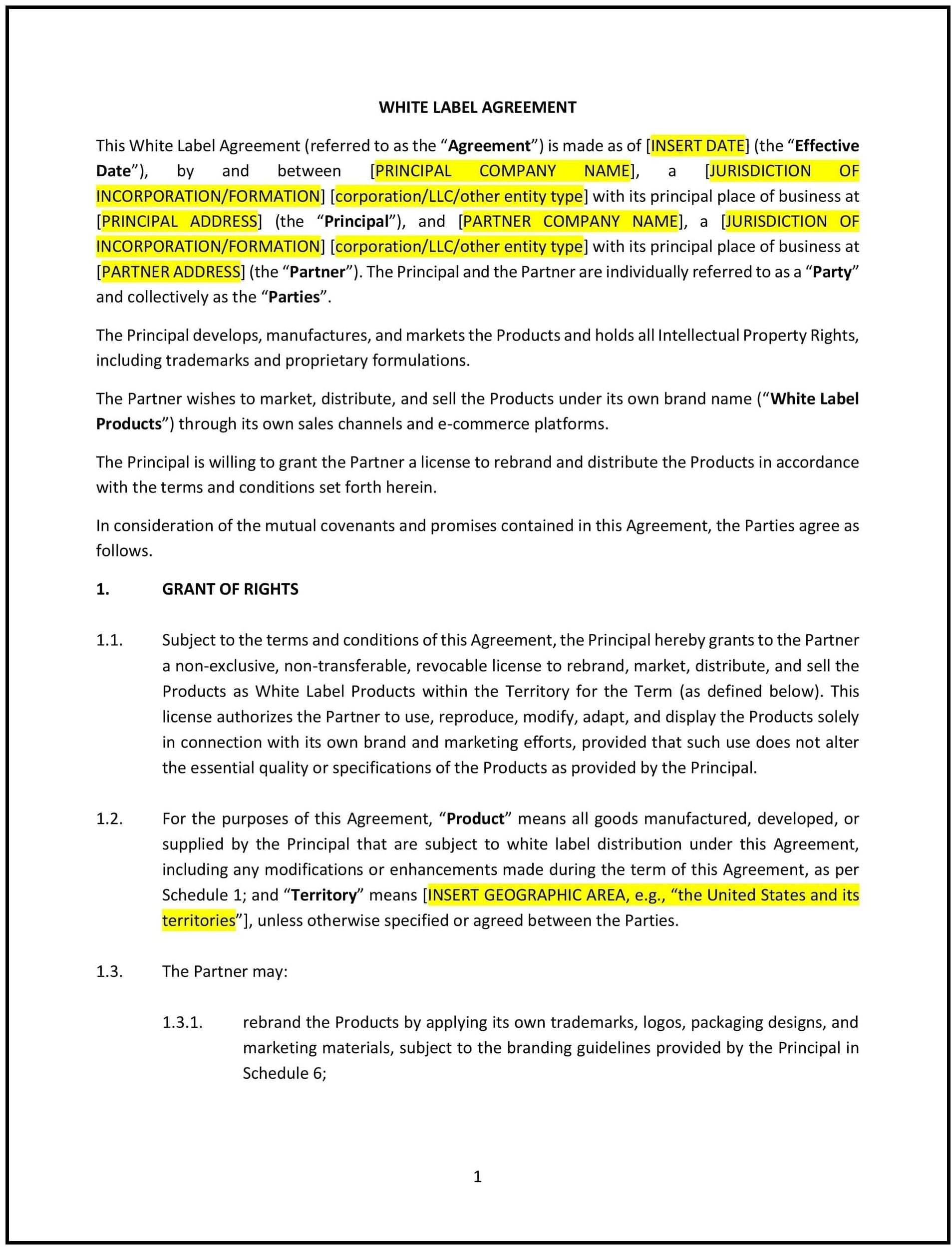 White Label Agreement (Oklahoma): Free template