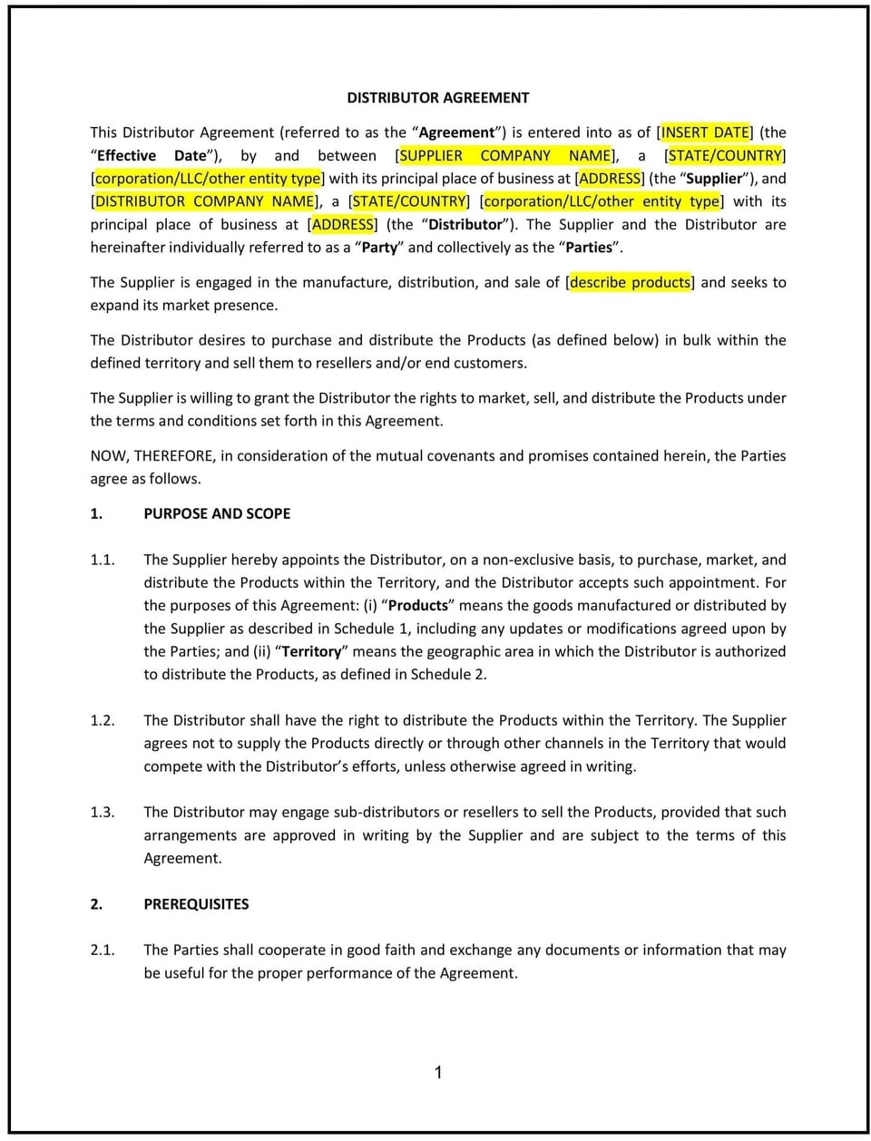 Distributor Agreement (Iowa): Free template