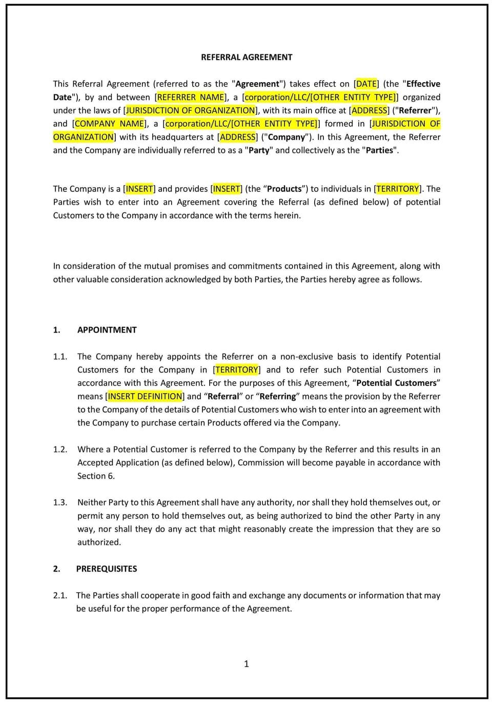Referral Agreement (Connecticut): Free template