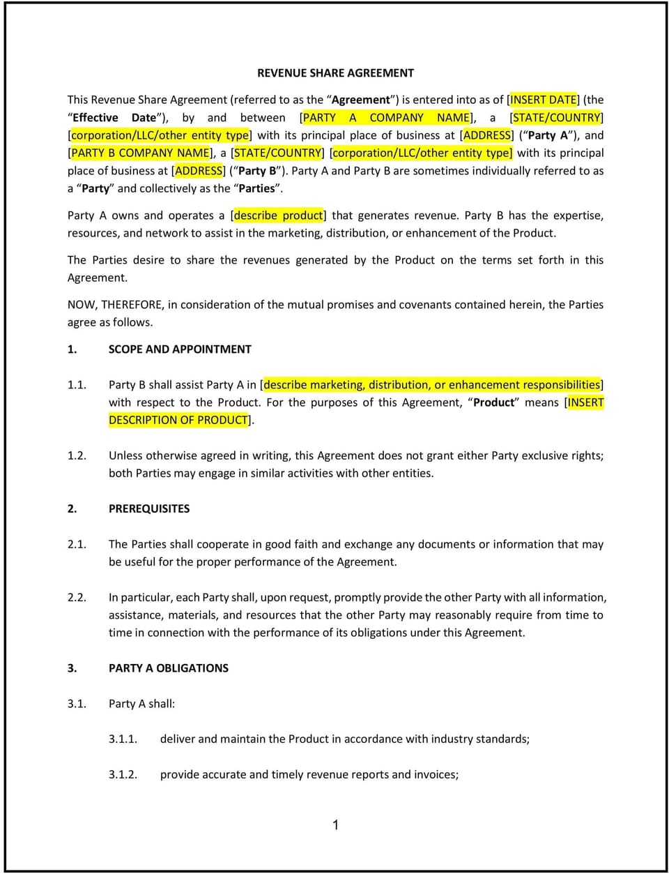 Revenue Share Agreement (Kansas): Free template