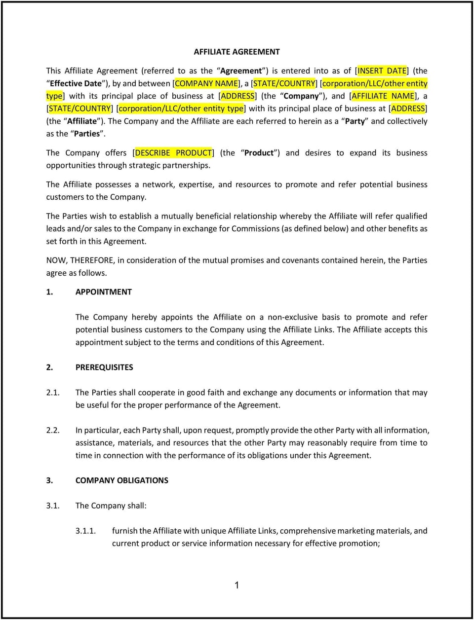Affiliate Agreement (Massachusetts): Free template