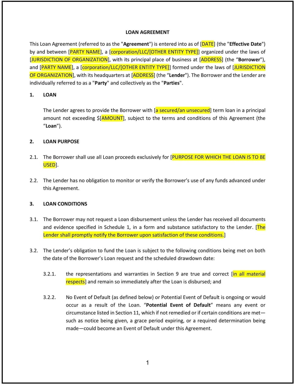 Loan Agreement (Business) (Minnesota): Free template