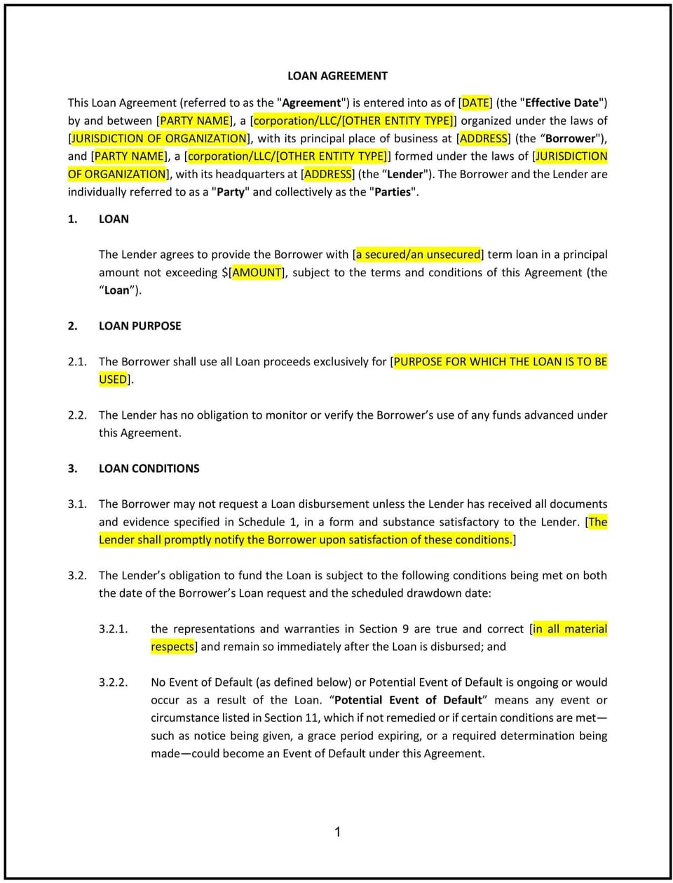 Loan Agreement (Business) (Mississippi): Free template