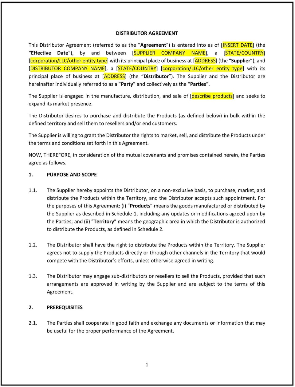Distributor Agreement (Tennessee): Free template
