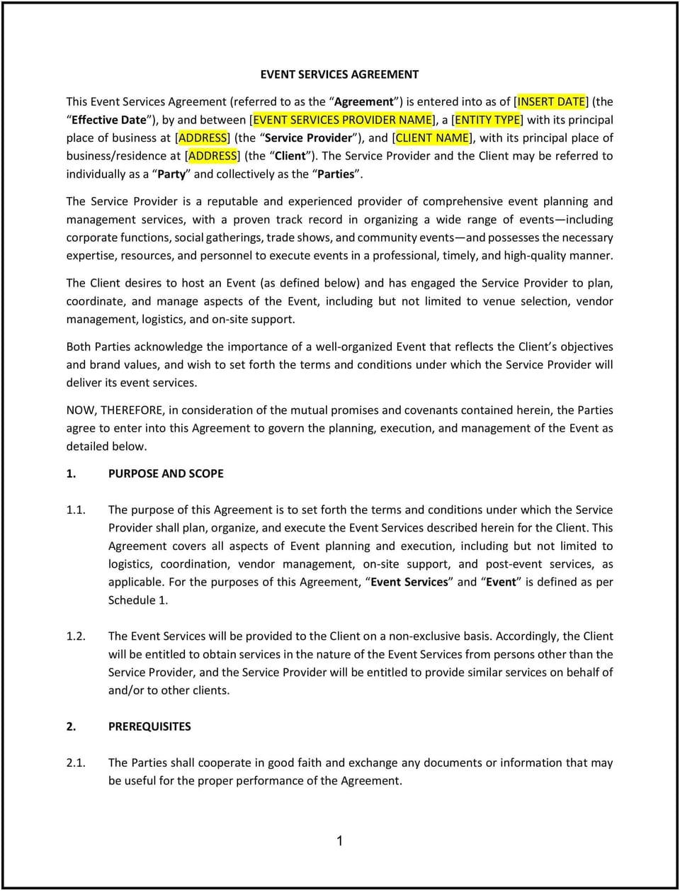 Event Services Agreement (New Mexico): Free template