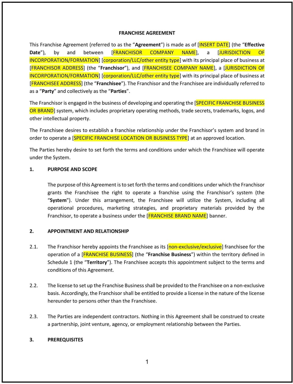 Franchise Agreement (Minnesota): Free template