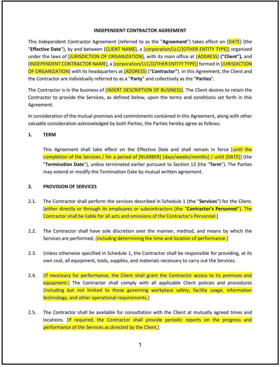 Independent Contractor Agreement (Missouri): Free template