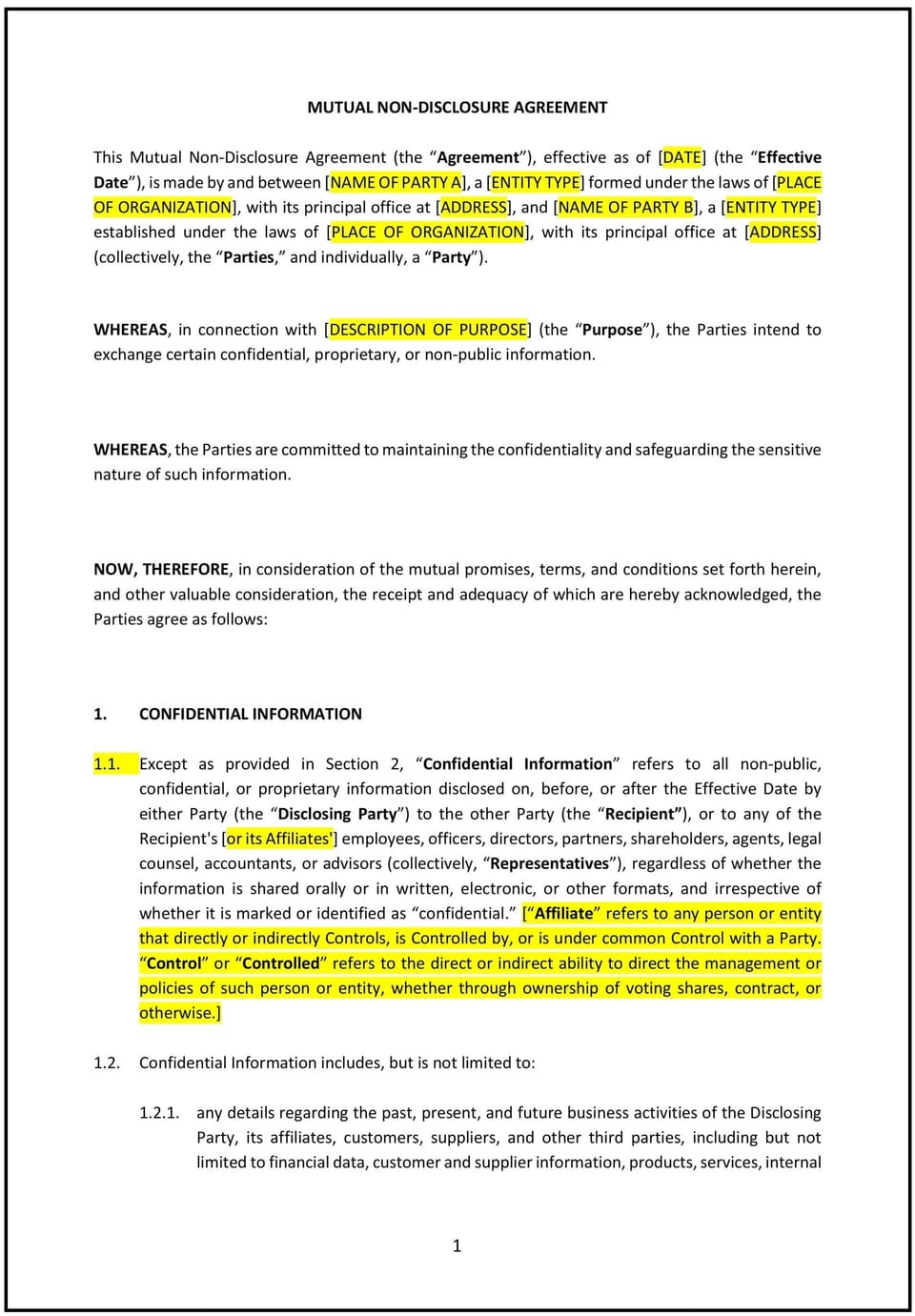 Non-Disclosure Agreement (Mutual) (Nevada): Free template