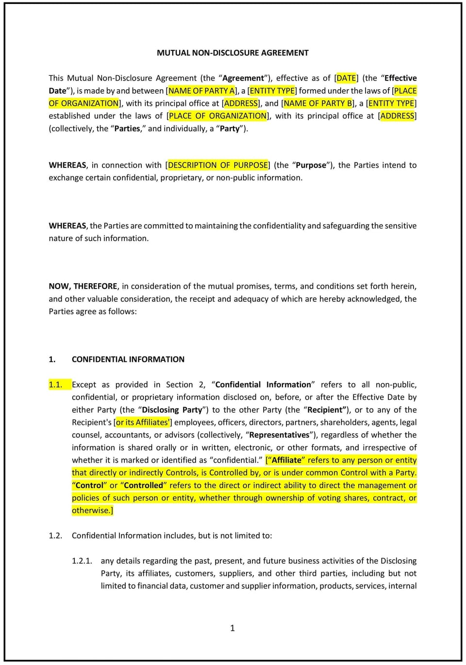 Non-Disclosure Agreement (Mutual) (Tennessee): Free template