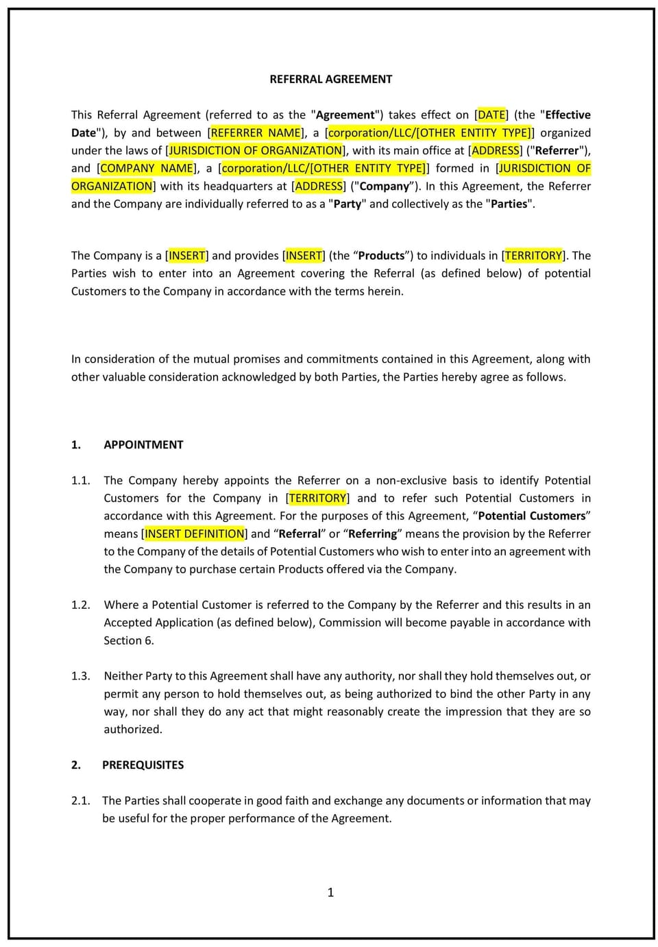 Referral Agreement (Utah): Free template