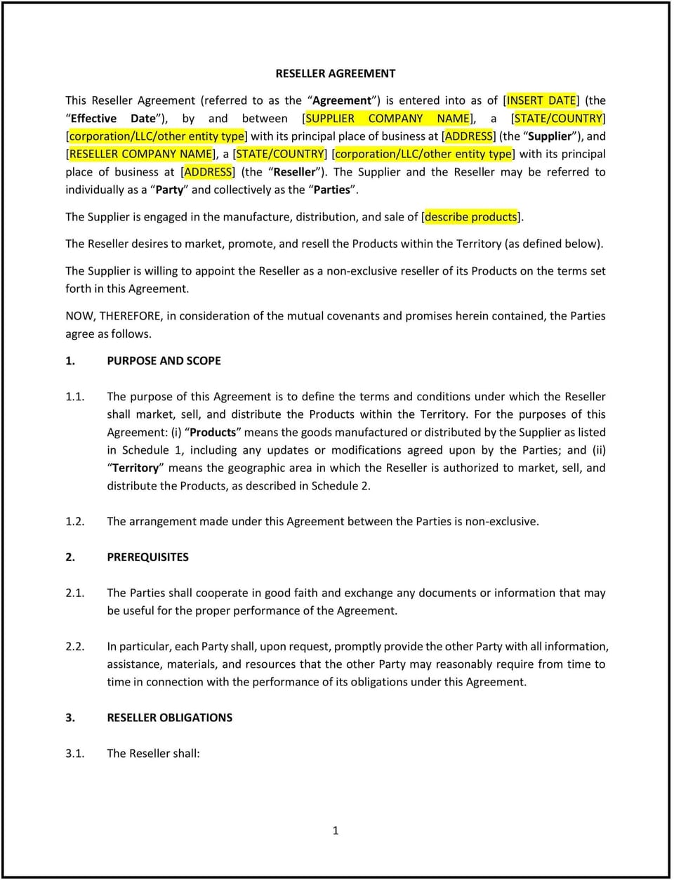 Reseller Agreement (Virginia): Free template