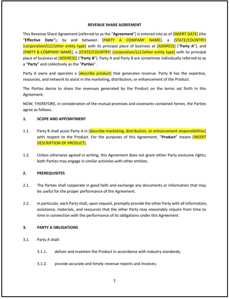 Revenue Share Agreement (Missouri): Free template