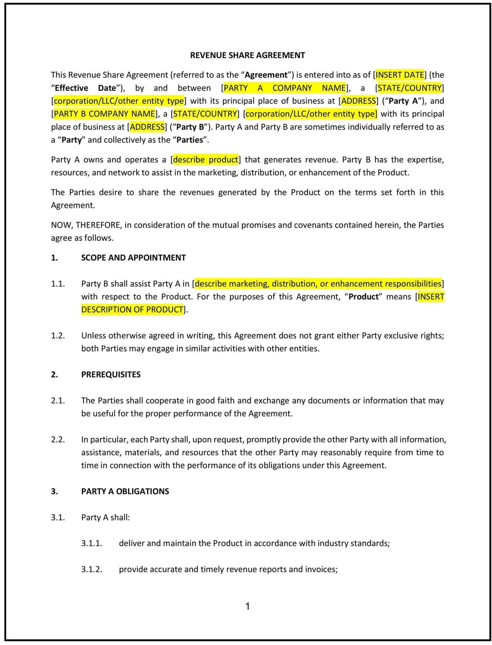 Revenue Share Agreement (Nebraska): Free template