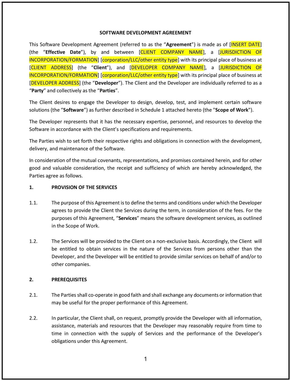 Software Development Agreement (Michigan): Free template