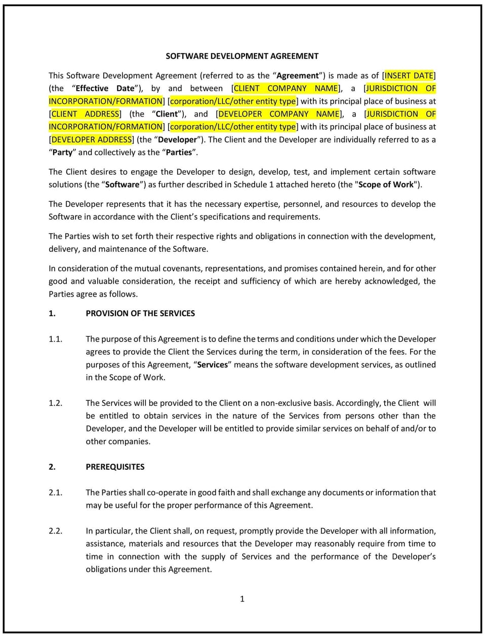 Software Development Agreement (South Dakota): Free template