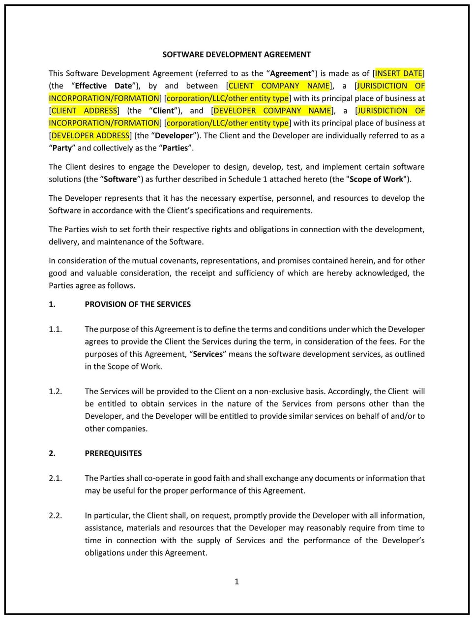 Software Development Agreement (Texas): Free template