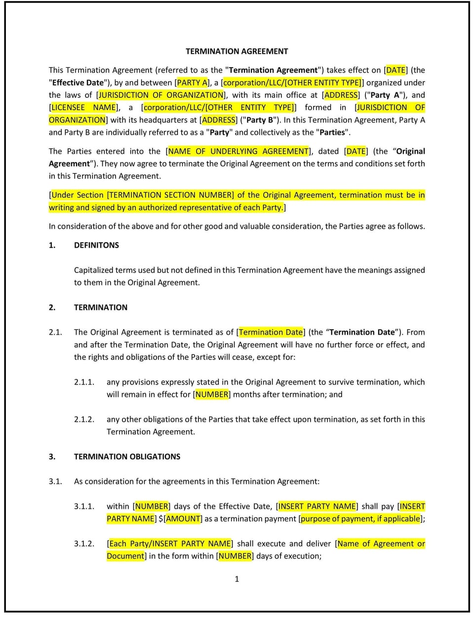 Termination Agreement (Virginia): Free template