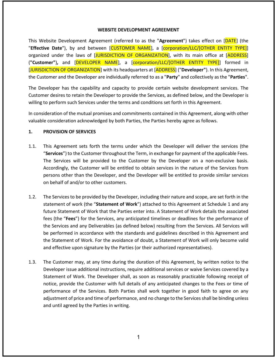 Website Development Agreement (Minnesota): Free template