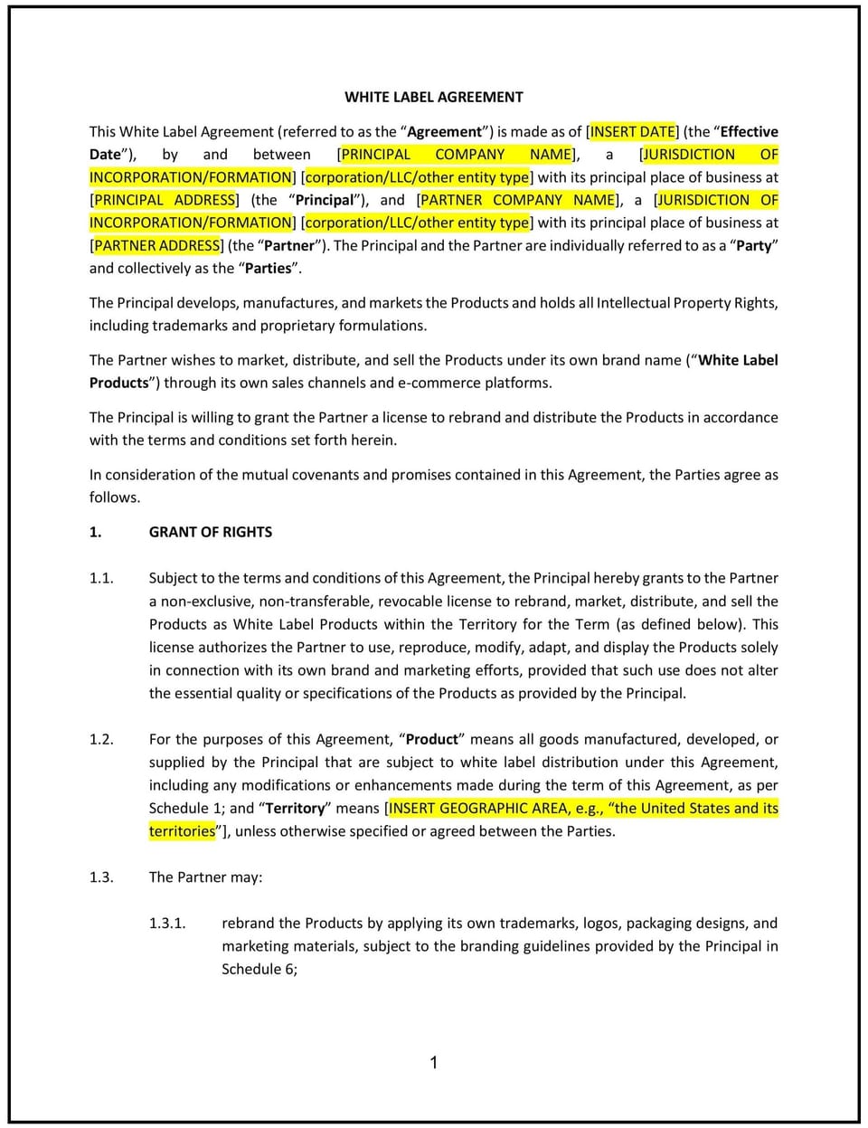 White Label Agreement (New York): Free template